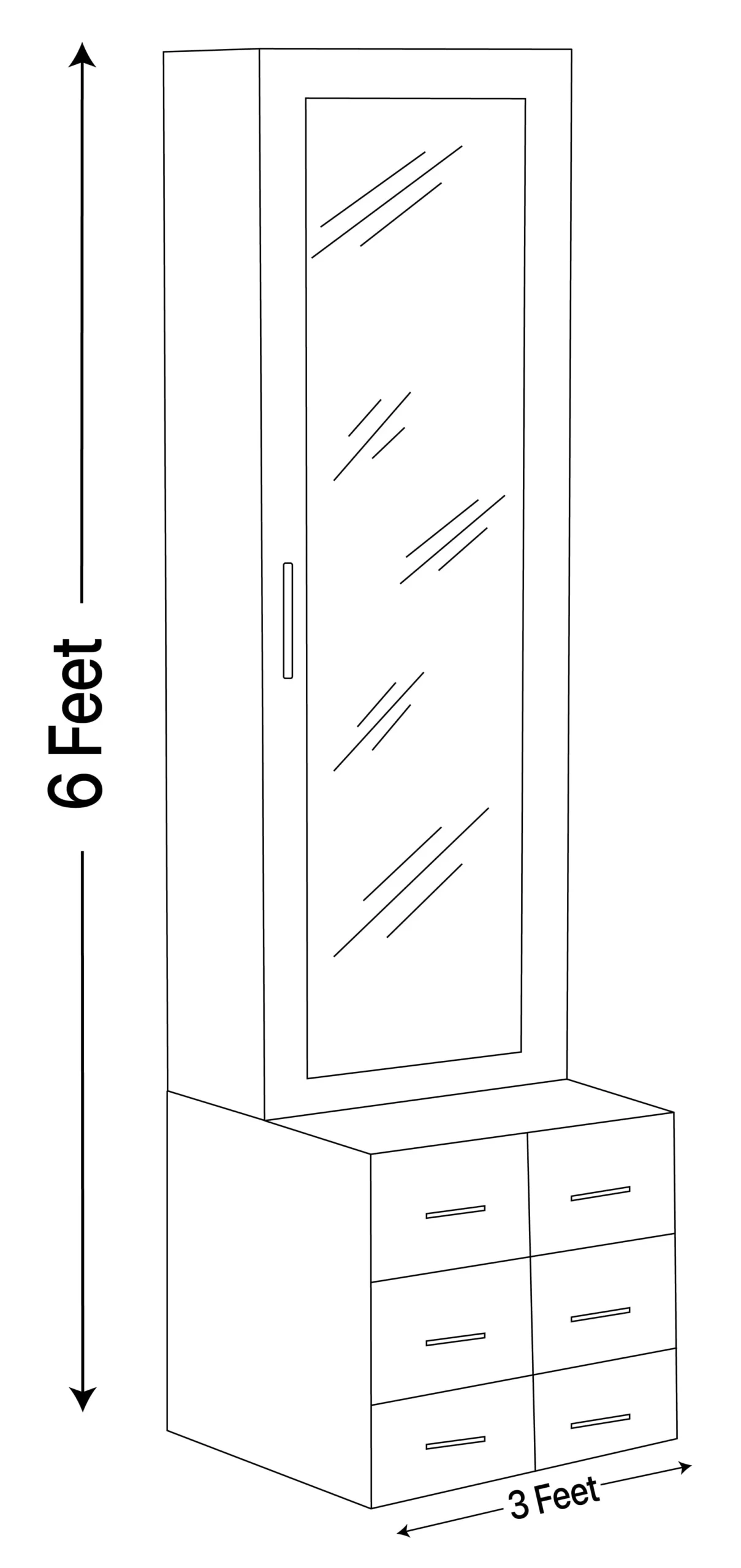 dressing unit with mirror